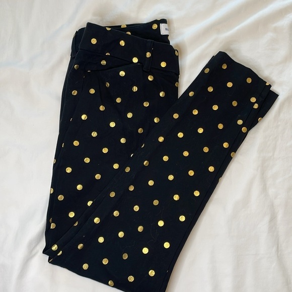 OLD NAVY Women’s Black with Gold Dots Pixie Stretch Ankle Pants Size 4 - Picture 2 of 10